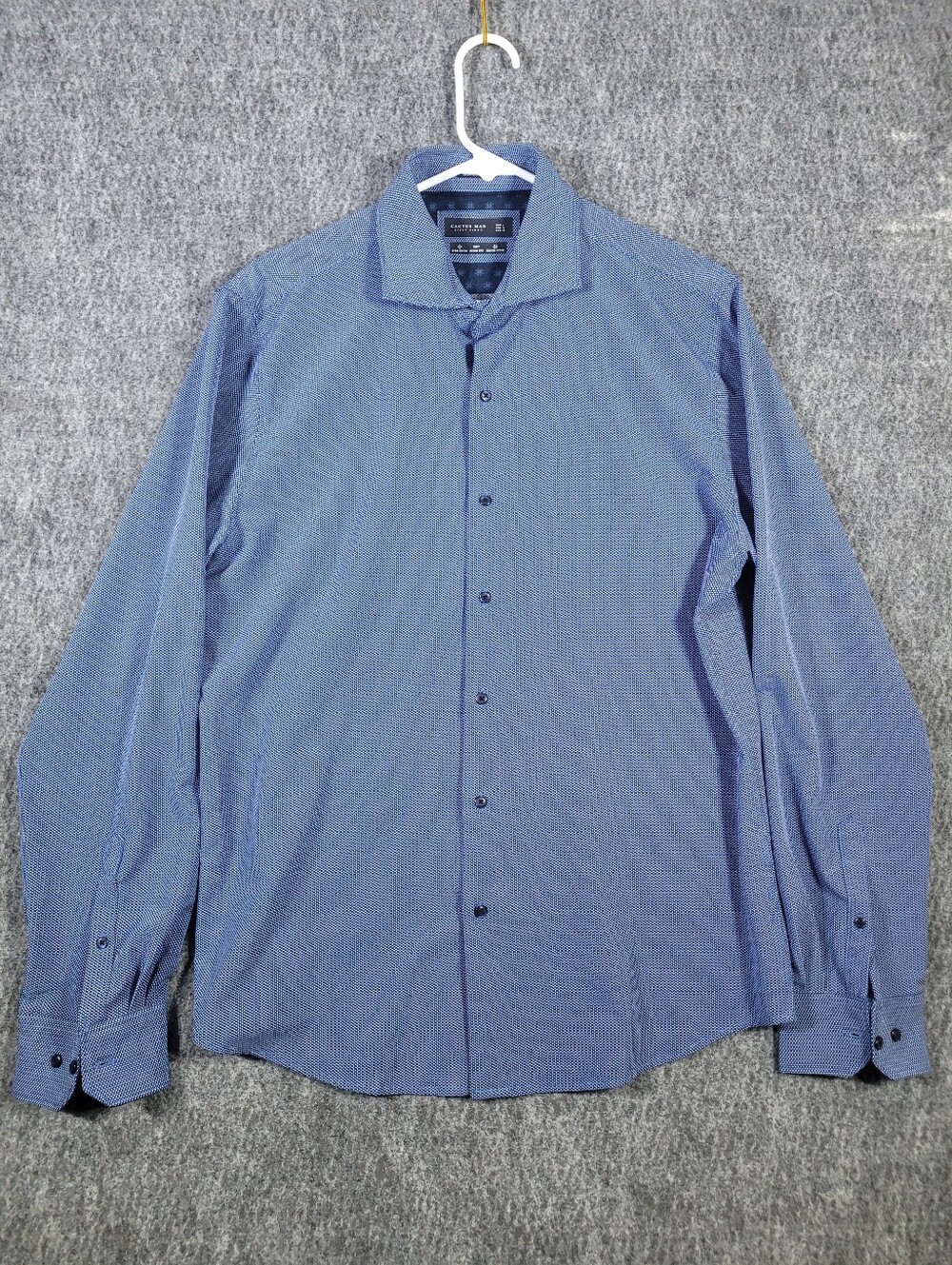 Cactus Man Ricky Singh Shirt Mens Large L Blue Tech Comfort Stretch Button Up